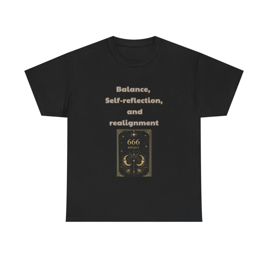 666 - Reflection T-Shirt - Balance, Self-reflection, and realignment - Minimalist Custom Graphic Tee, Perfect Gift, Birthday Gift, Christmas Gift