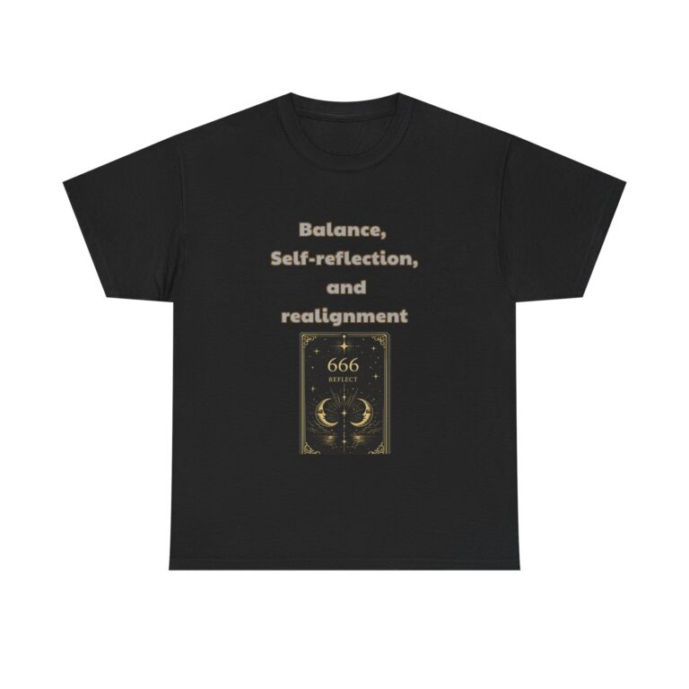 666 – Reflection T-Shirt – Balance, Self-reflection, and realignment – Minimalist Custom Graphic Tee, Perfect Gift, Birthday Gift, Christmas Gift