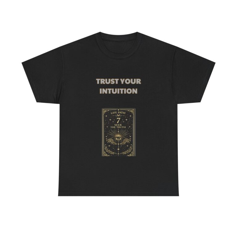 Life Path 7 – Seeker T-Shirt – TRUST YOUR INTUITION – Spiritual Minimal Custom Graphic Tee, Perfect Gift, Birthday Gift, Christmas Gift