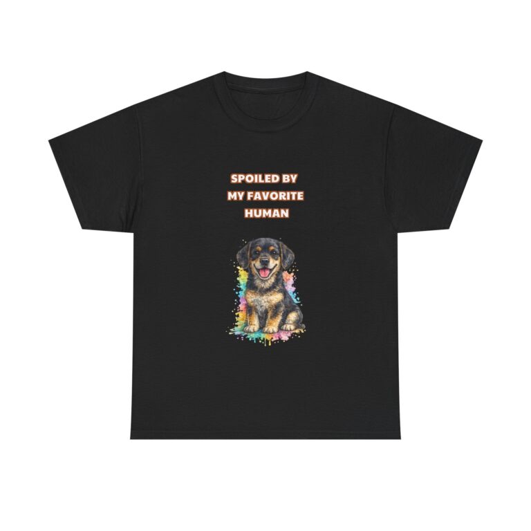 Rottweiler T-Shirt – SPOILED BY MY FAVORITE HUMAN – Funny Custom Graphic Tee, Perfect Gift, Birthday Gift, Christmas Gift