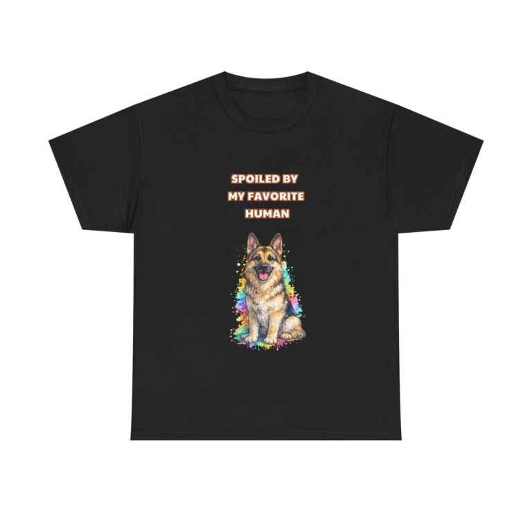 German Shepherd T-Shirt – SPOILED BY MY FAVORITE HUMAN – Funny Custom Graphic Tee, Perfect Gift, Birthday Gift, Christmas Gift